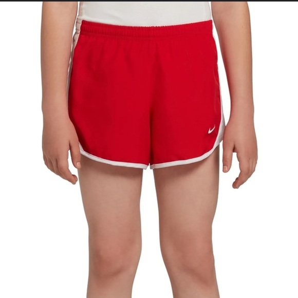 NWT Nike Girls' Dry Tempo Running Shorts Size XL. Red & white. - Picture 1 of 7